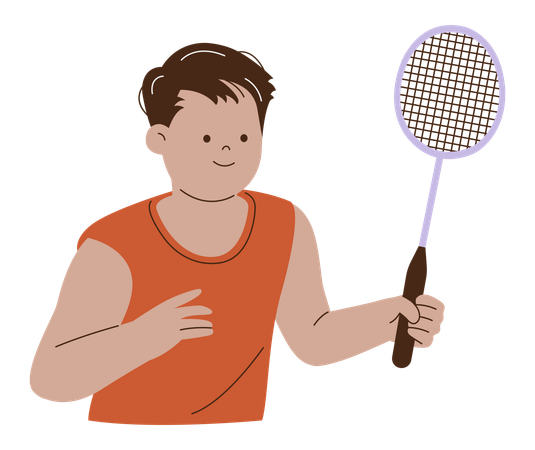 Badminton Training  Illustration