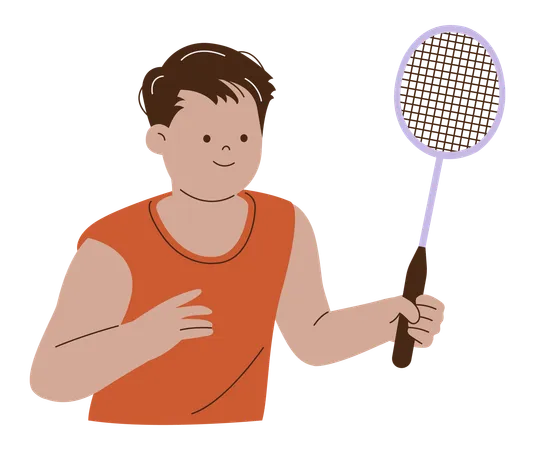 Badminton Training  Illustration