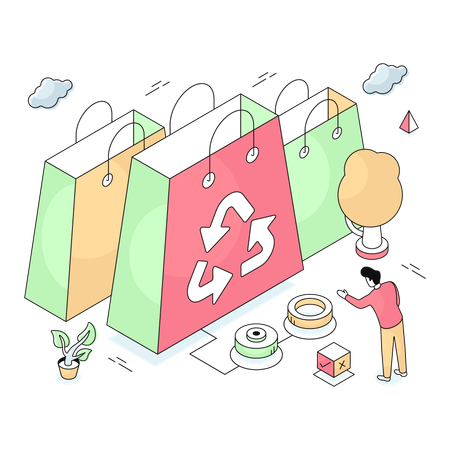 Bag Recycling  Illustration