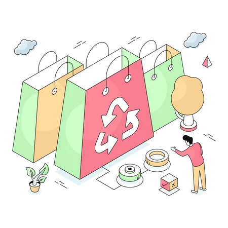 Bag Recycling  Illustration