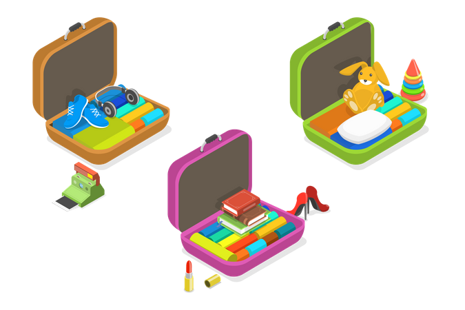 Bagages avec effets personnels  Illustration