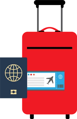 Bagages de voyage et passeport  Illustration