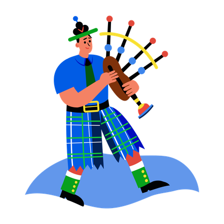 Bagpipe Player  Illustration