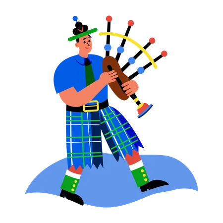 Bagpipe Player  Illustration