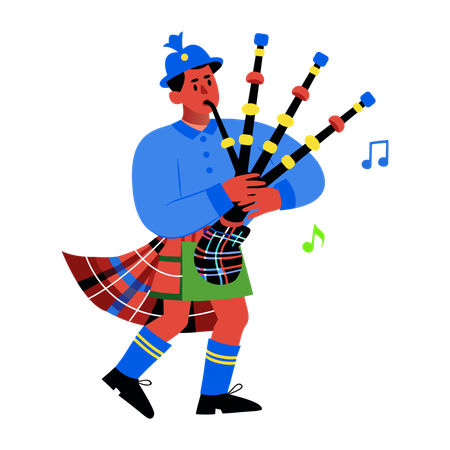 Bagpipe Player  Illustration