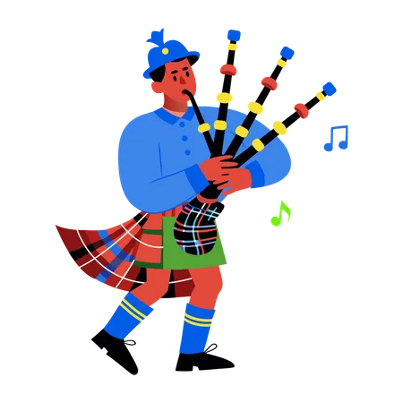 Bagpipe Player  Illustration