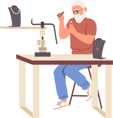 Bague d'examen de la profession de bijoutier  Illustration