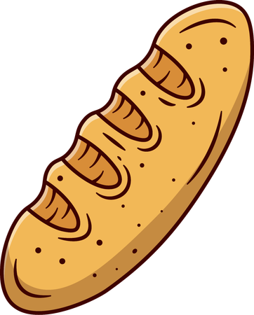 Baguette Bread  Illustration