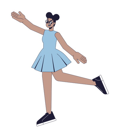 Chica afroamericana bailando  Ilustración