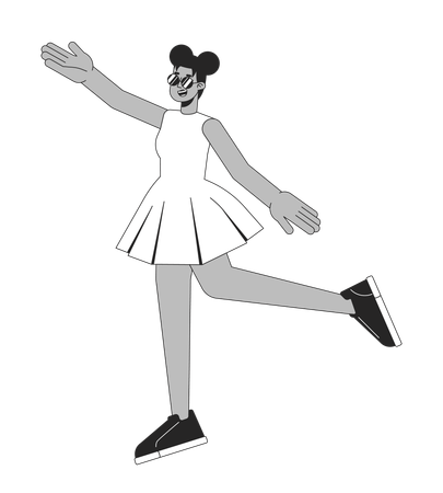 Chica afroamericana bailando  Ilustración