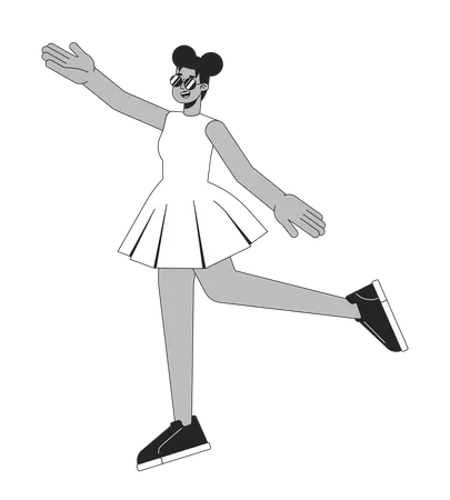 Chica afroamericana bailando  Ilustración