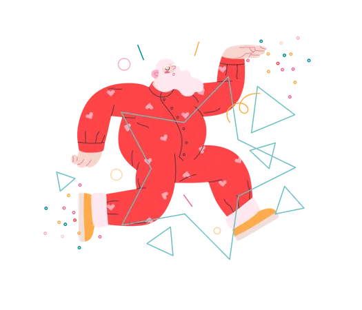 Papá Noel bailando  Ilustración