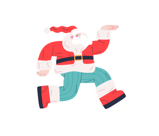 Papá Noel bailando  Ilustración