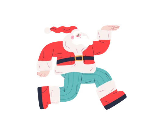 Papá Noel bailando  Ilustración