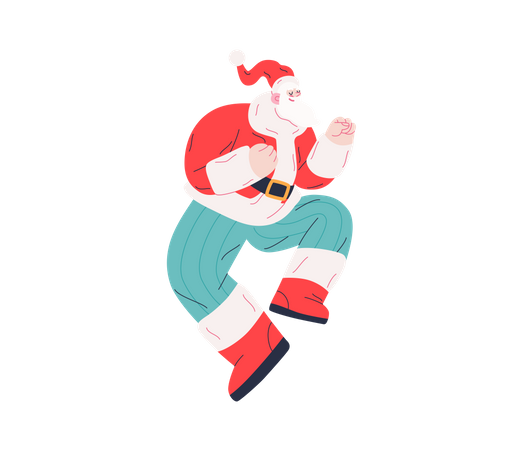 Papá Noel bailando  Ilustración