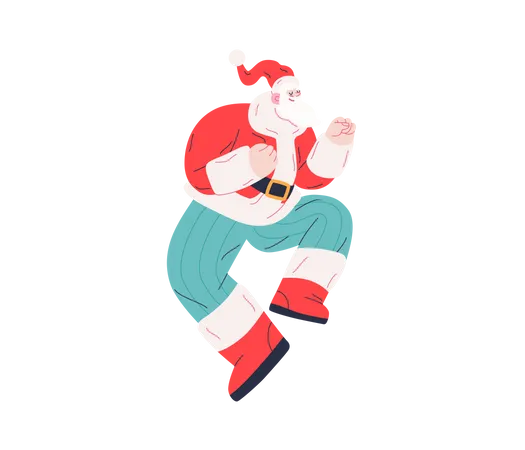 Papá Noel bailando  Ilustración