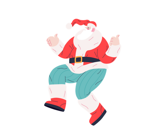 Papá Noel bailando  Ilustración