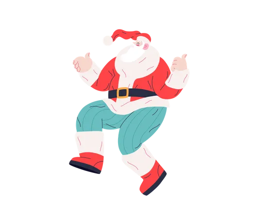 Papá Noel bailando  Ilustración