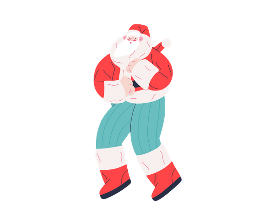 Papá Noel bailando  Ilustración