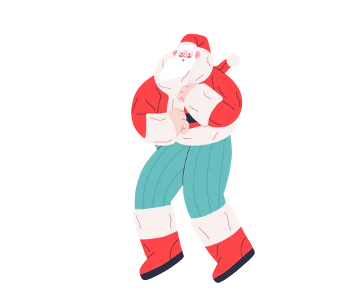 Papá Noel bailando  Ilustración