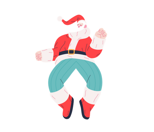 Papá Noel bailando  Ilustración