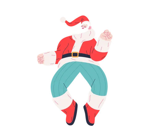 Papá Noel bailando  Ilustración