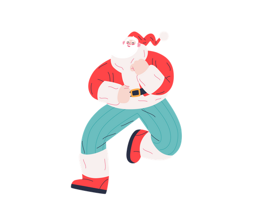 Papá Noel bailando  Ilustración