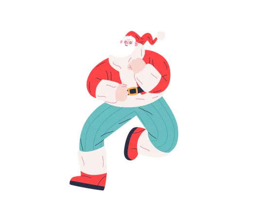 Papá Noel bailando  Ilustración