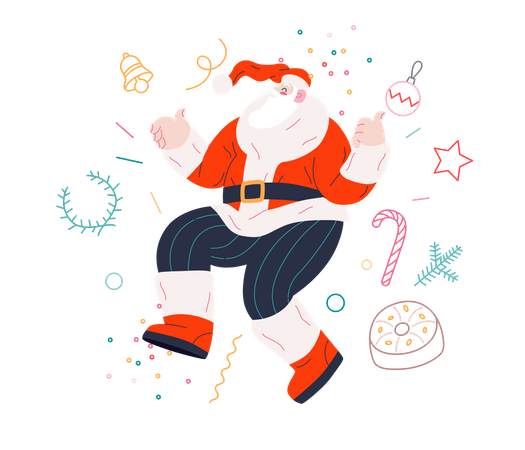 Papá Noel bailando  Illustration