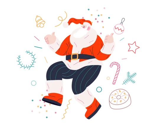 Papá Noel bailando  Illustration