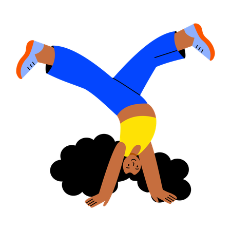 Bailarina de breakdance mostrando su baile  Illustration
