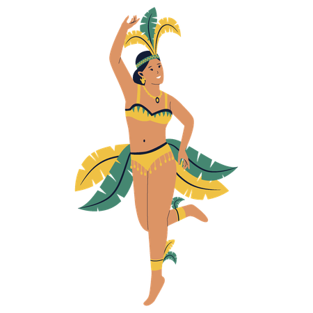 Bailarina de samba brasileña  Ilustración