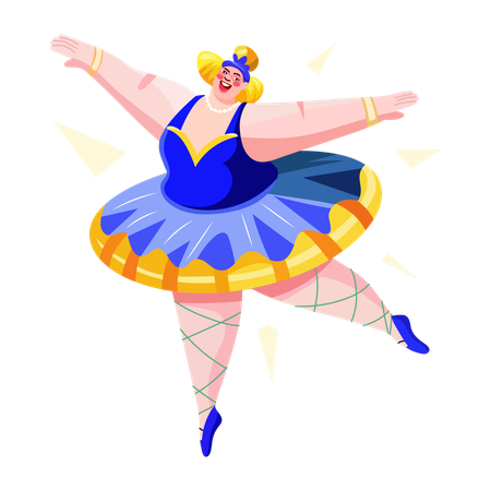 Bailarina fazendo dança de balé  Ilustração