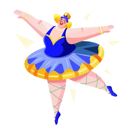 Bailarina fazendo dança de balé  Ilustração