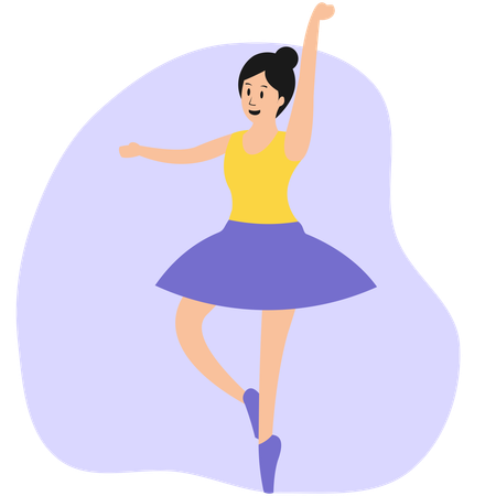 Dança de bailarina feminina  Ilustração