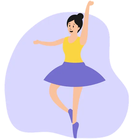 Dança de bailarina feminina  Ilustração