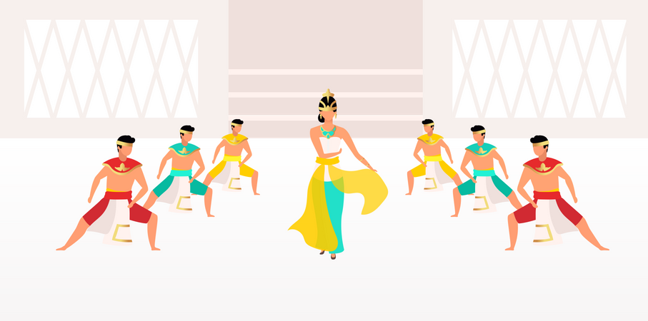 Bailarines indonesios  Ilustración