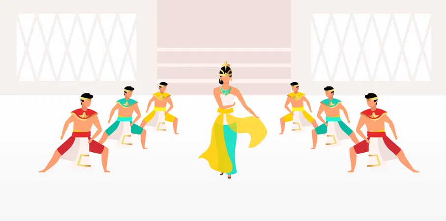 Bailarines indonesios  Ilustración