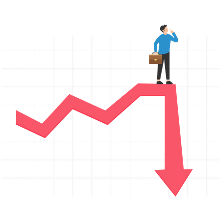 Baisse du marché boursier  Illustration