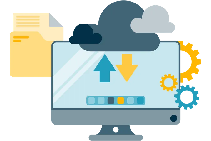 Baixar dados via armazenamento em nuvem  Ilustração