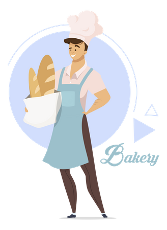 Baker preparing bread  Illustration