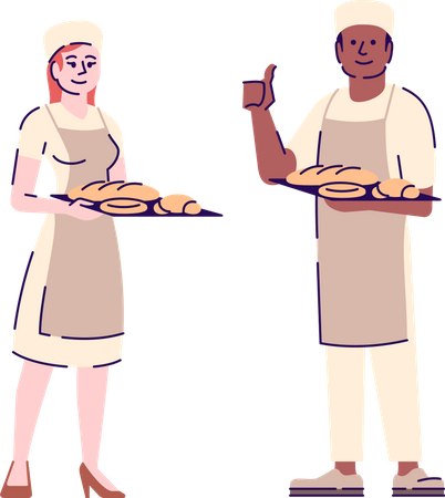 Bakers couple  Illustration