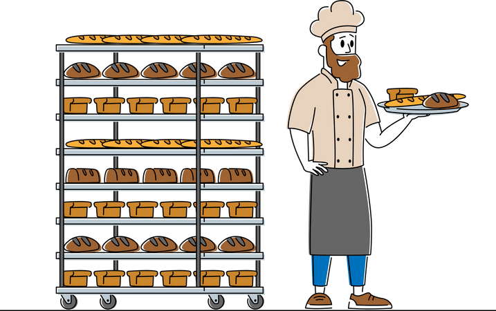 Bakery and Baked Food Production and Manufacture  Illustration
