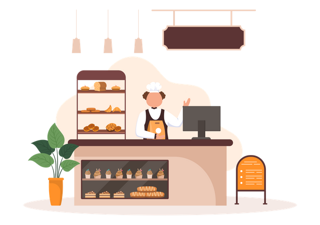 Bakery Shop Owner  Illustration