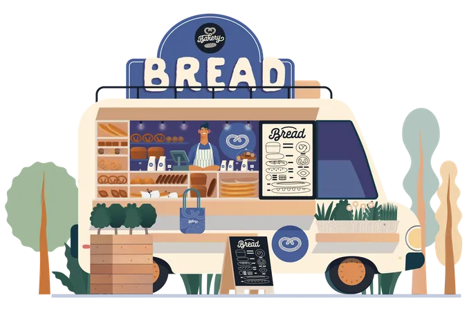 Bakery Van  Illustration