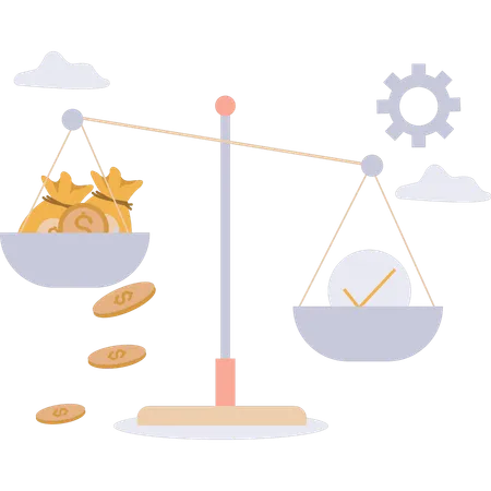 Escala de equilíbrio para negócios  Ilustração