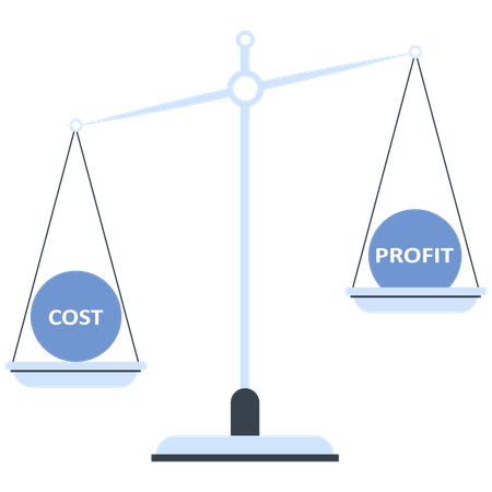 Équilibrer la balance avec les coûts et les bénéfices  Illustration