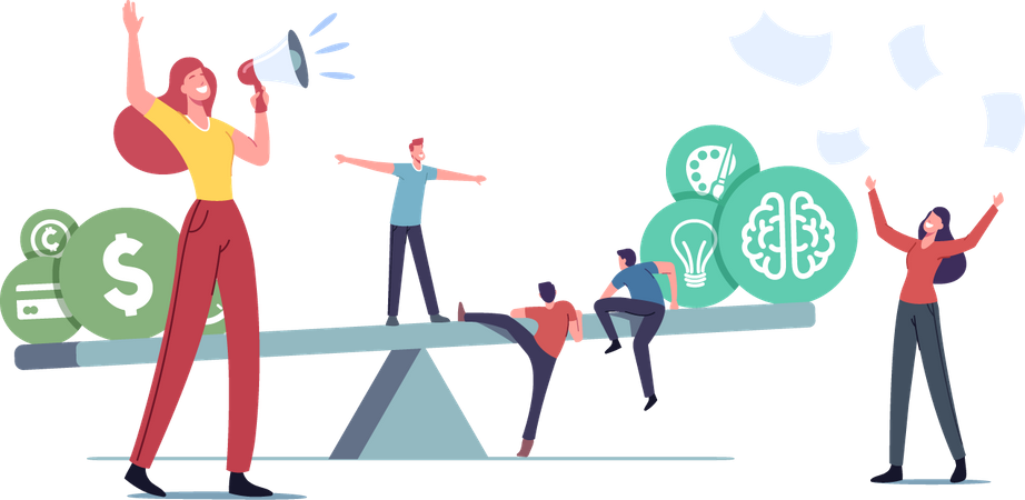 Balance bei der Arbeit  Illustration