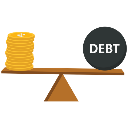 Equilibrio con ingresos y deuda  Ilustración