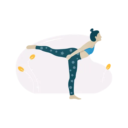 Balancing on one leg exercise  Illustration